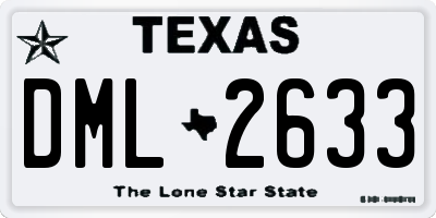 TX license plate DML2633