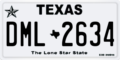 TX license plate DML2634