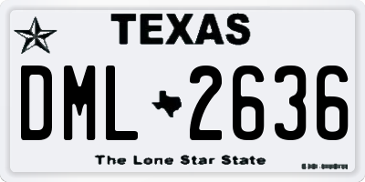 TX license plate DML2636