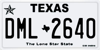 TX license plate DML2640