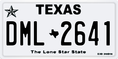 TX license plate DML2641