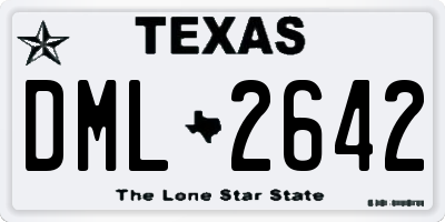 TX license plate DML2642