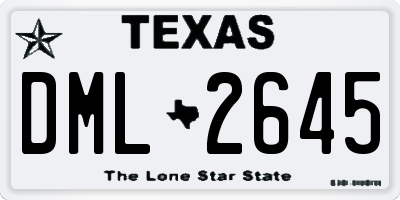 TX license plate DML2645