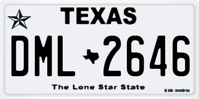 TX license plate DML2646