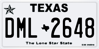 TX license plate DML2648