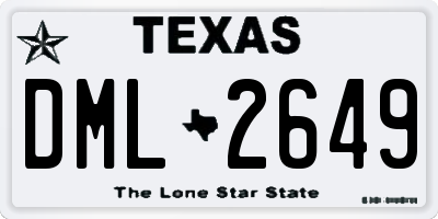 TX license plate DML2649