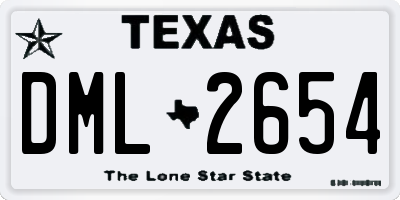 TX license plate DML2654