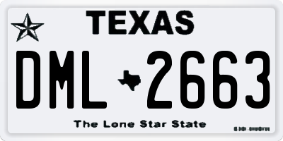 TX license plate DML2663