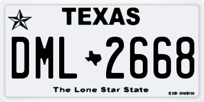 TX license plate DML2668