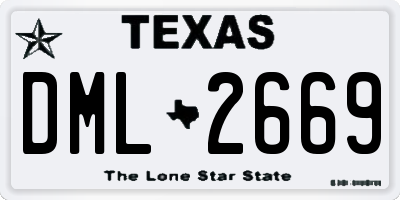 TX license plate DML2669