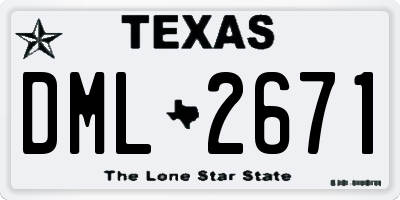 TX license plate DML2671