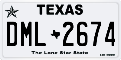 TX license plate DML2674