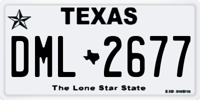 TX license plate DML2677