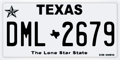 TX license plate DML2679