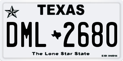 TX license plate DML2680