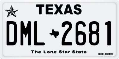 TX license plate DML2681