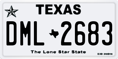 TX license plate DML2683
