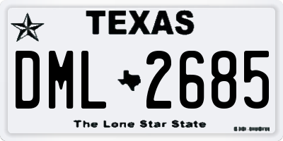 TX license plate DML2685