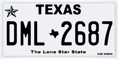 TX license plate DML2687