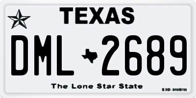 TX license plate DML2689