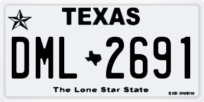 TX license plate DML2691