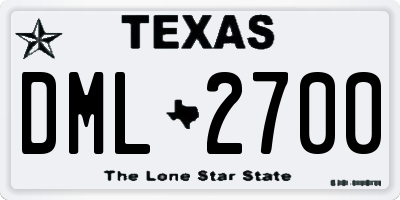TX license plate DML2700