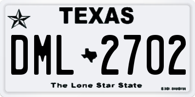 TX license plate DML2702