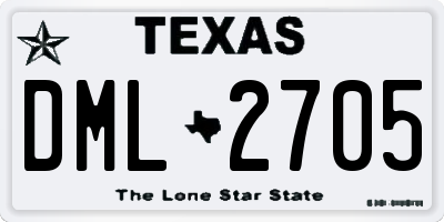 TX license plate DML2705