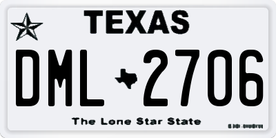 TX license plate DML2706