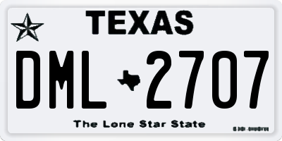 TX license plate DML2707