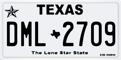 TX license plate DML2709