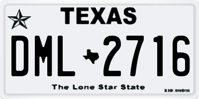 TX license plate DML2716