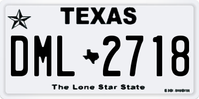 TX license plate DML2718