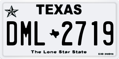TX license plate DML2719