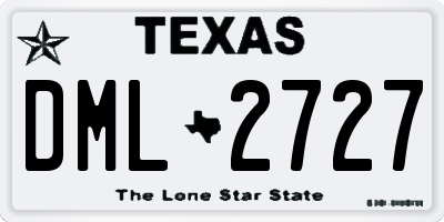 TX license plate DML2727