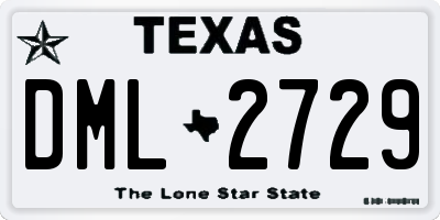 TX license plate DML2729