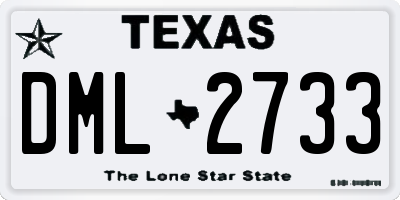 TX license plate DML2733