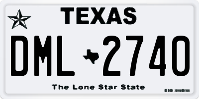 TX license plate DML2740
