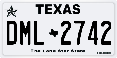 TX license plate DML2742