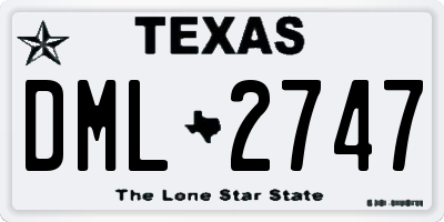 TX license plate DML2747