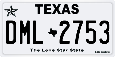 TX license plate DML2753