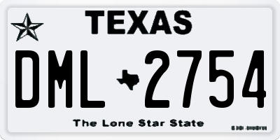 TX license plate DML2754