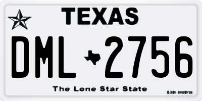TX license plate DML2756