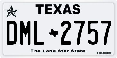 TX license plate DML2757