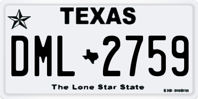TX license plate DML2759