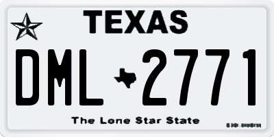 TX license plate DML2771