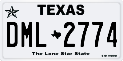 TX license plate DML2774