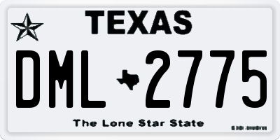 TX license plate DML2775