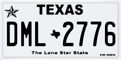 TX license plate DML2776