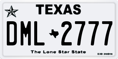 TX license plate DML2777
